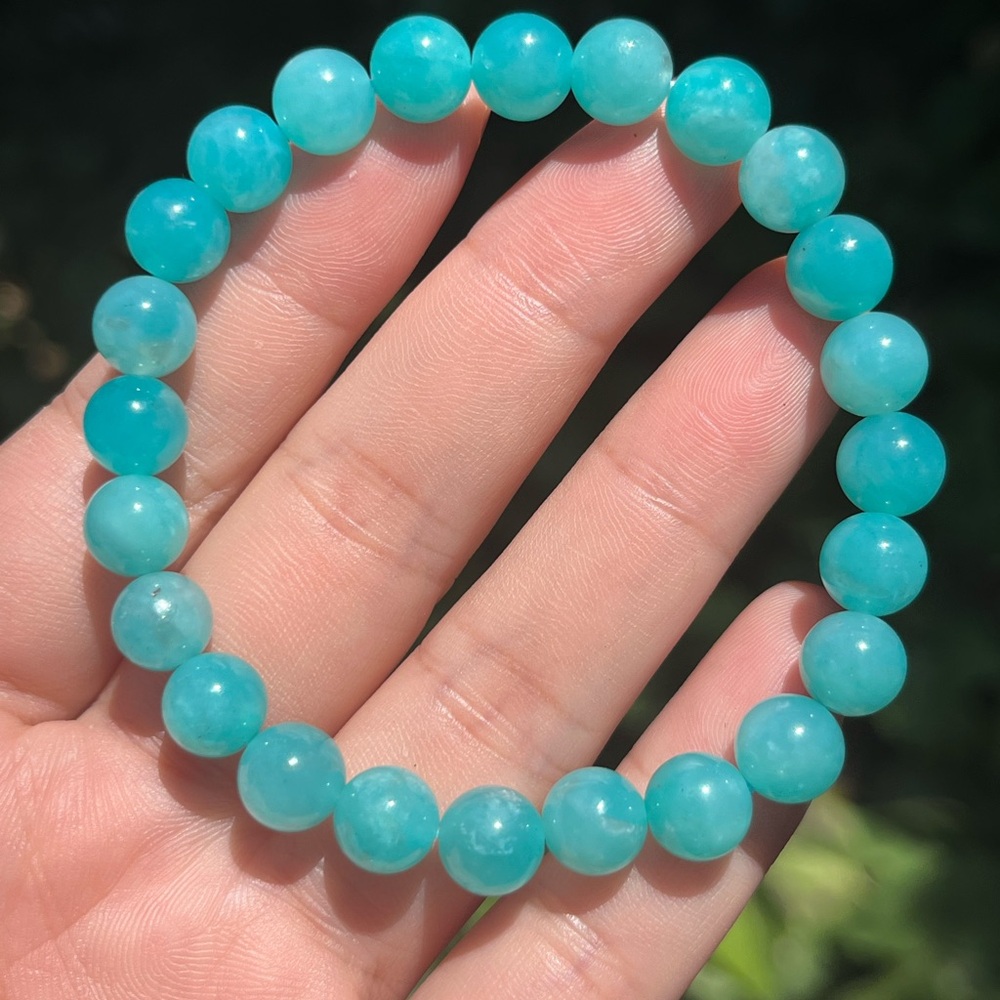 8mm blue‎ Amazonite stretchable bracelet